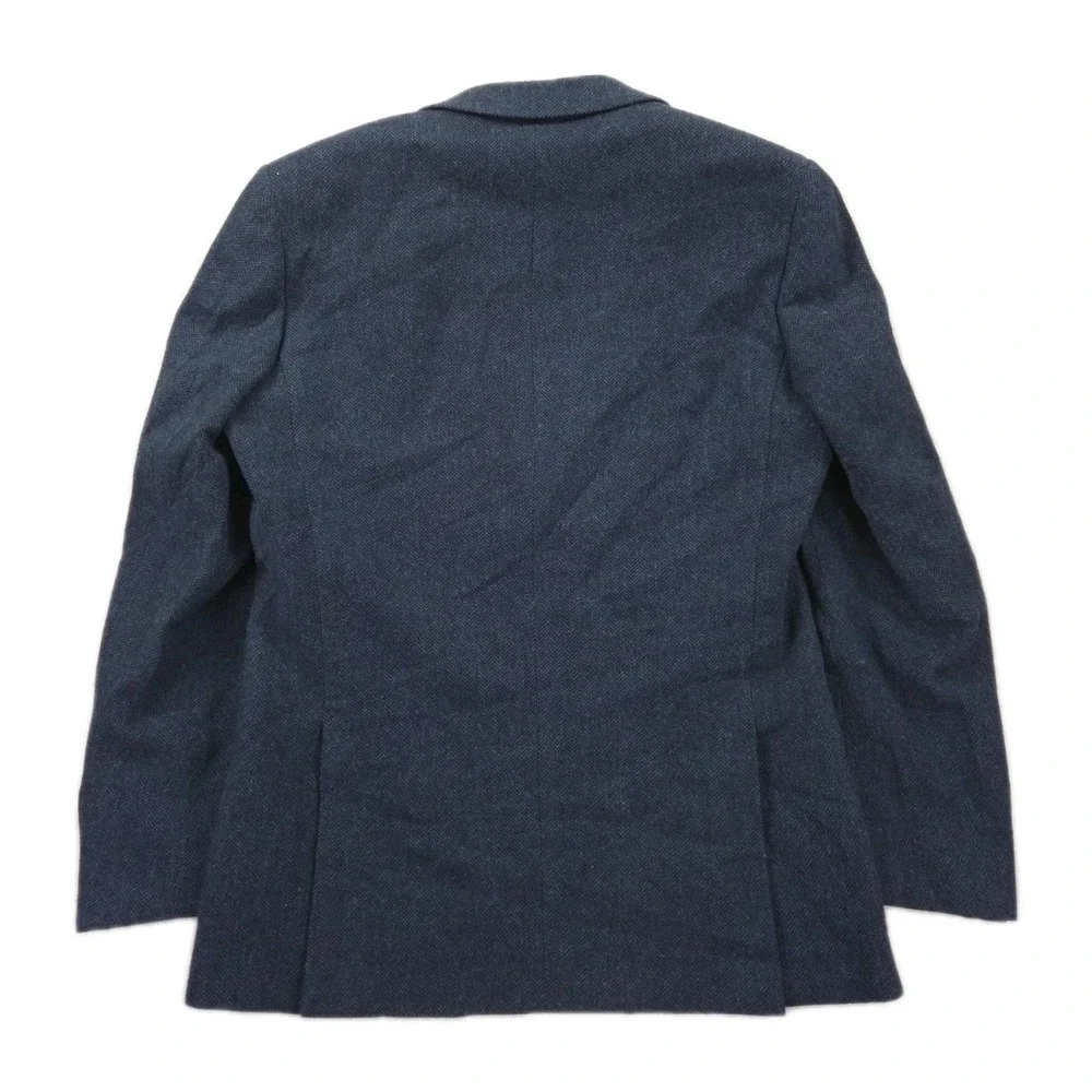 Charles Tyrwhitt Blazer Mens 42L‎ Long Wool Herringbone Slim Fit Blue